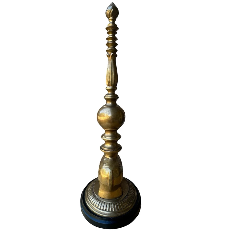 Винтажная декоративная деревянная основа для стола из желтой латуни со статуей слона 17 дюймов - Изображение 4 из 4