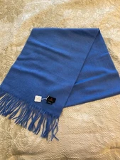 ALASHAN Wool Cashmere Blend Woven Mens Scarf 66" x 12.5" Medium Blue