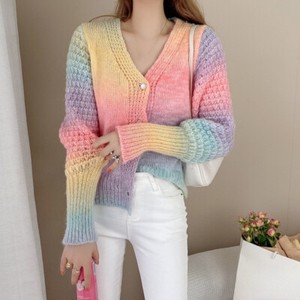 rainbow button cardigan
