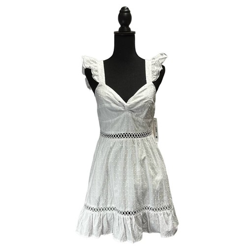 NWT Aqua Cotton White Dress Sz S - Picture 1 of 12