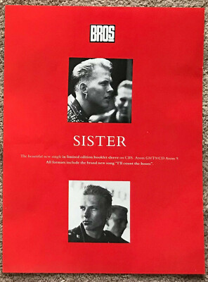 BROS - SISTER 1989 Full page UK magazine ad MATT LUKE GOSS