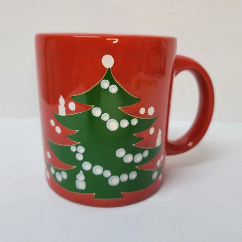 Vintage Waechtersbach Red Christmas Tree Coffee Mug West Germany Holidays