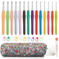 OWill 14 Piece Crochet Hook Set Soft Grip Ergonomic Crochet Needles with Stor...