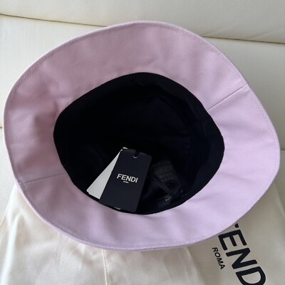 NWT Fendi Roma Logo Patch Bucket Hat PINK Sz S 100  display picture 2