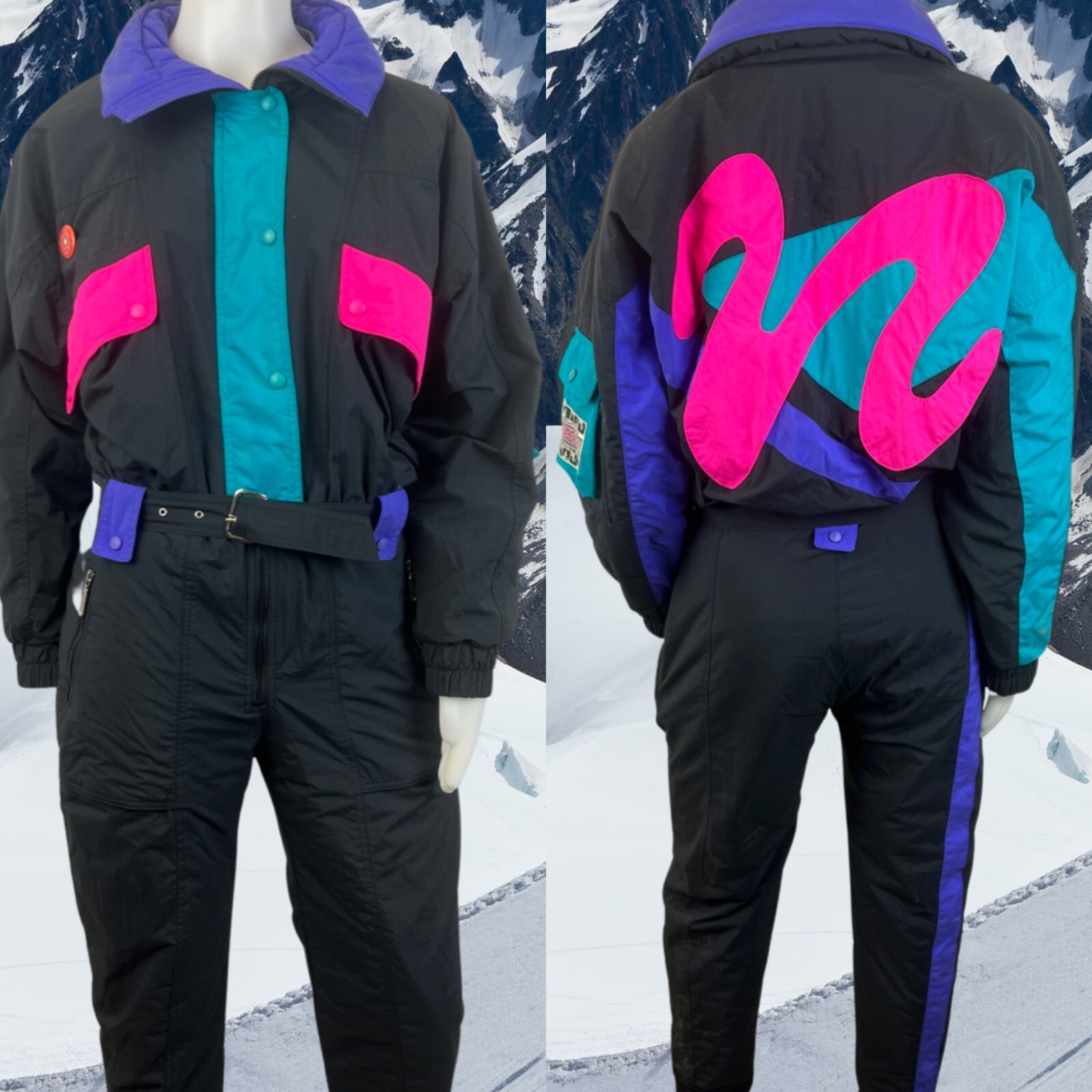 Vintage Retro 80s 90s Ski Suit One 