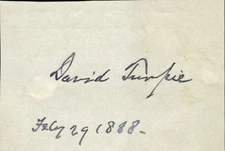Indiana Senator DAVID TURPIE Autograph - 1888