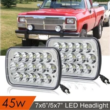 PAIR For Jeep Cherokee XJ 1984-2001 Dodge w250 5x7" 7x6 INCH Led Headlight LAMPS
