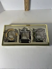 Lenox Vintage Jewel Set Of 3 Mini Picture Frames New