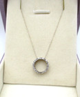 10K White Gold 25 Diamond Circle Pendant Necklace 19.5" [N110] — photo 8