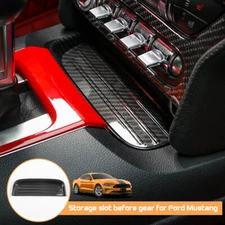 1x Car Front Gear Shift Panel Storage Box Organizer Tray for Ford Mustang 2015+