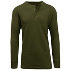 Men's Long Sleeve 3 Button Henley Waffle Knit Thermal Undershirt Tee Free Ship