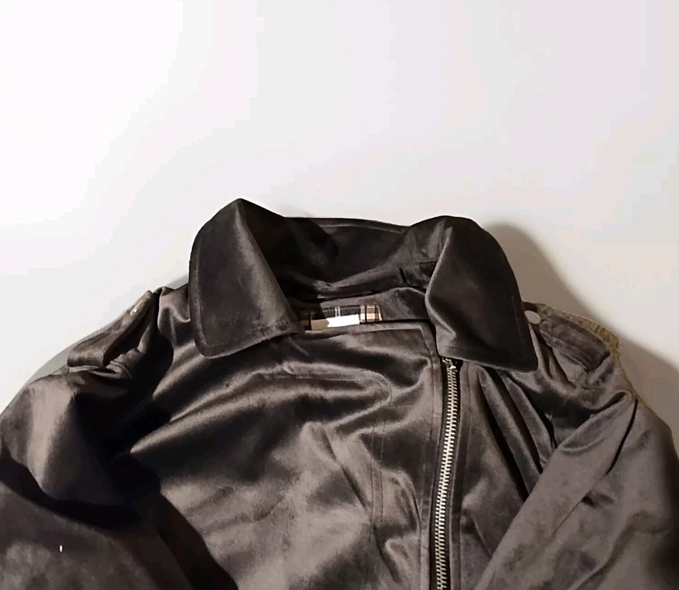 Jaqueta de Moto Lauren Conrad Veludo Feminina Tamanho Médio Nova Sem Etiquetas - Imagem 4 de 4