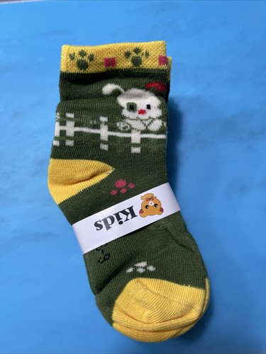Kids Novelty Colorful Puppy Dog Design Crew Socks 5 Pairs Size M - Picture 2 of 3