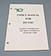 Vintage DT-3767 Floppy Controller User's Manual  IDE Interface Adapter Card