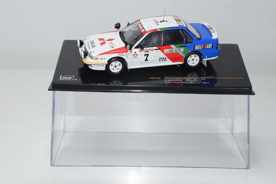 B25 1:43 IXO RAC219 MITSUBISHI GALANT VR-4 EVO IVORY COAST RALLY WINNER 1991 MIB - Immagine 2 di 4