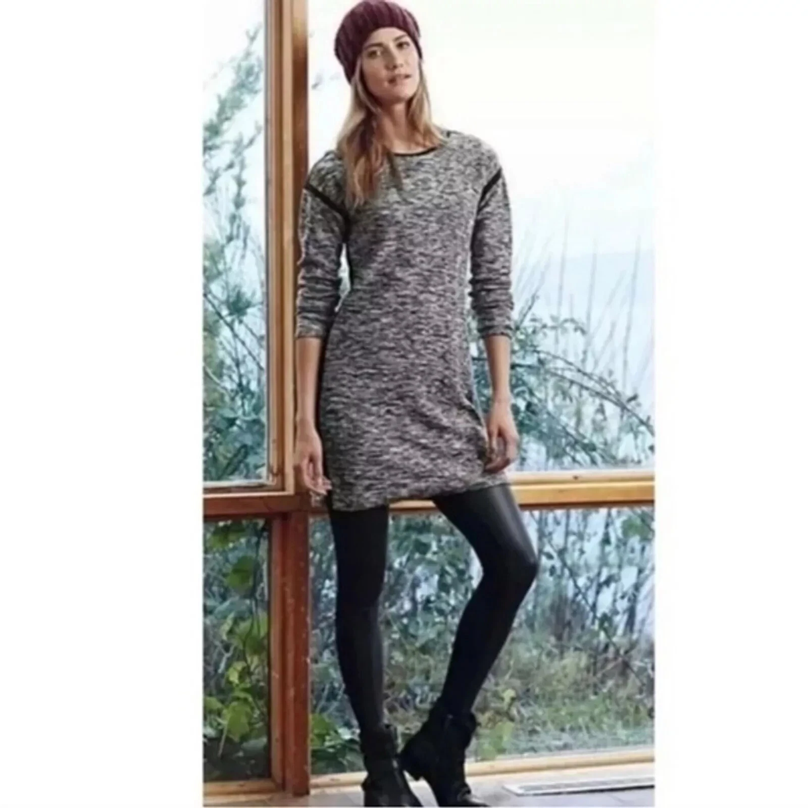 VETEMENTS Abito maglione Athleta Retreat taglia media nero marna L S maglia mini tempo libero