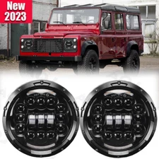 Pair For Land Rover Defender 90 & 110 7 inch LED Round Headlights DRL Hi/Lo Beam