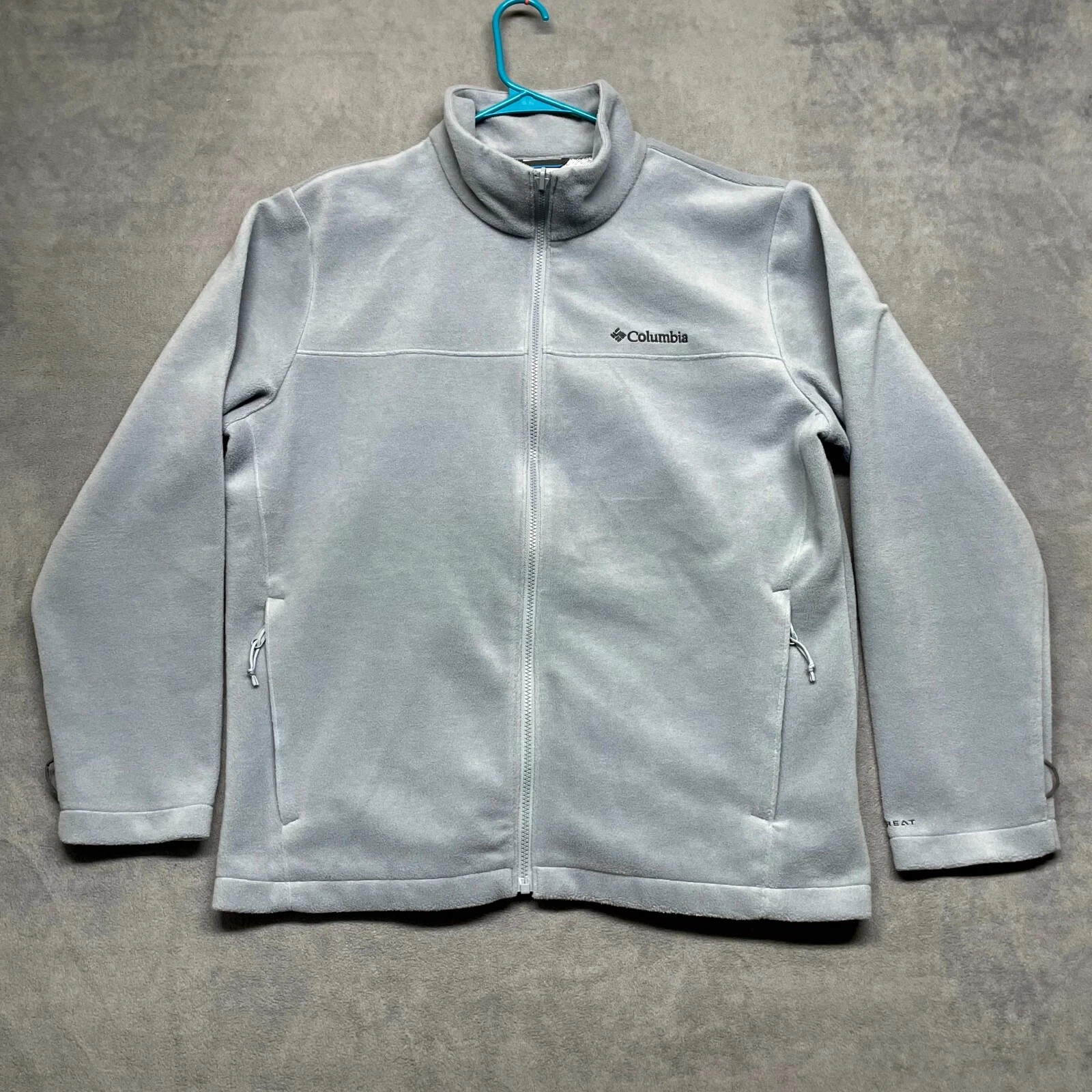 Columbia Jacket Mens Large Gray Long Sleeve Pockets Classic Collared Full Zip