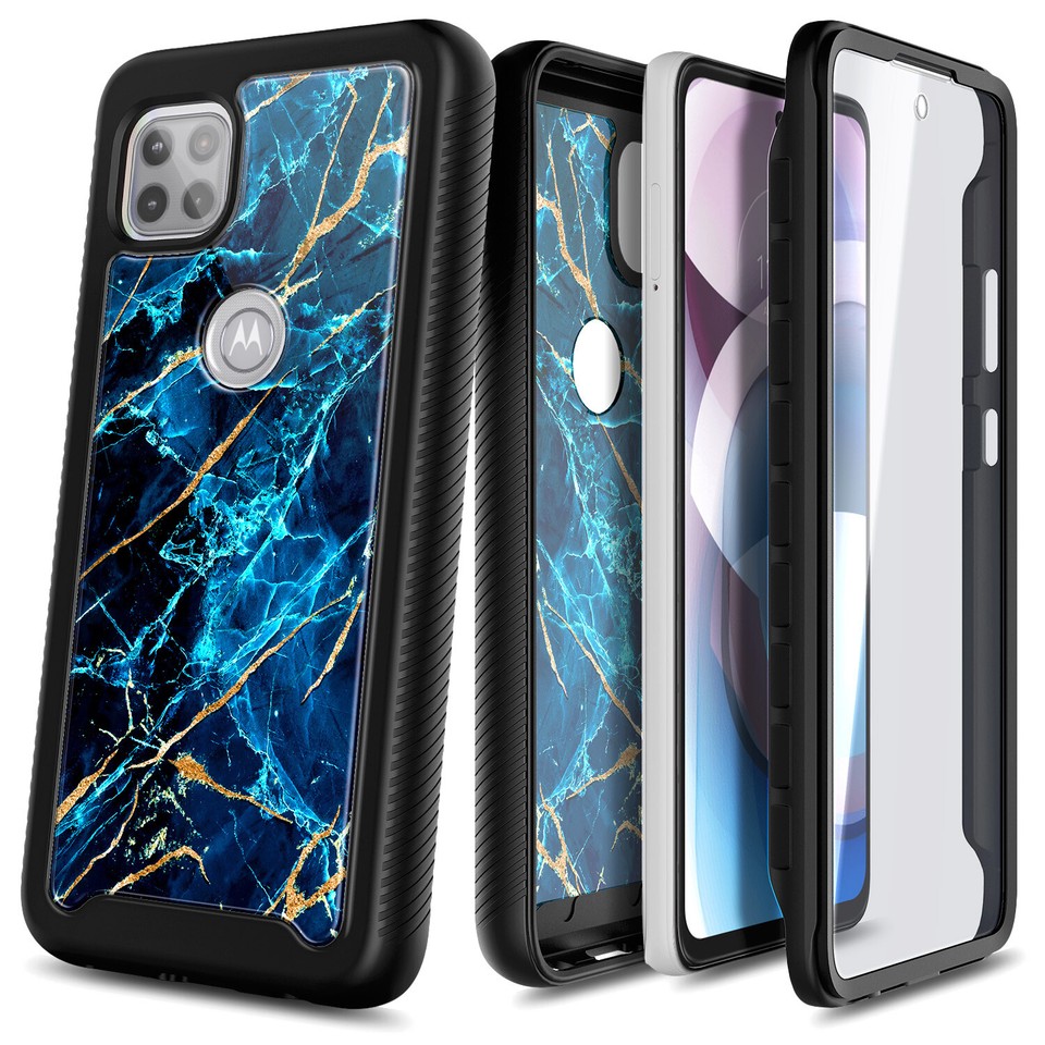 Full Body Protective Case For Motorola One 5G Ace / UW - Built-In Screen Protector