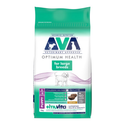 AVA Optimum Health Large Breed Puppy Dry Dog Food Chicken 15kg