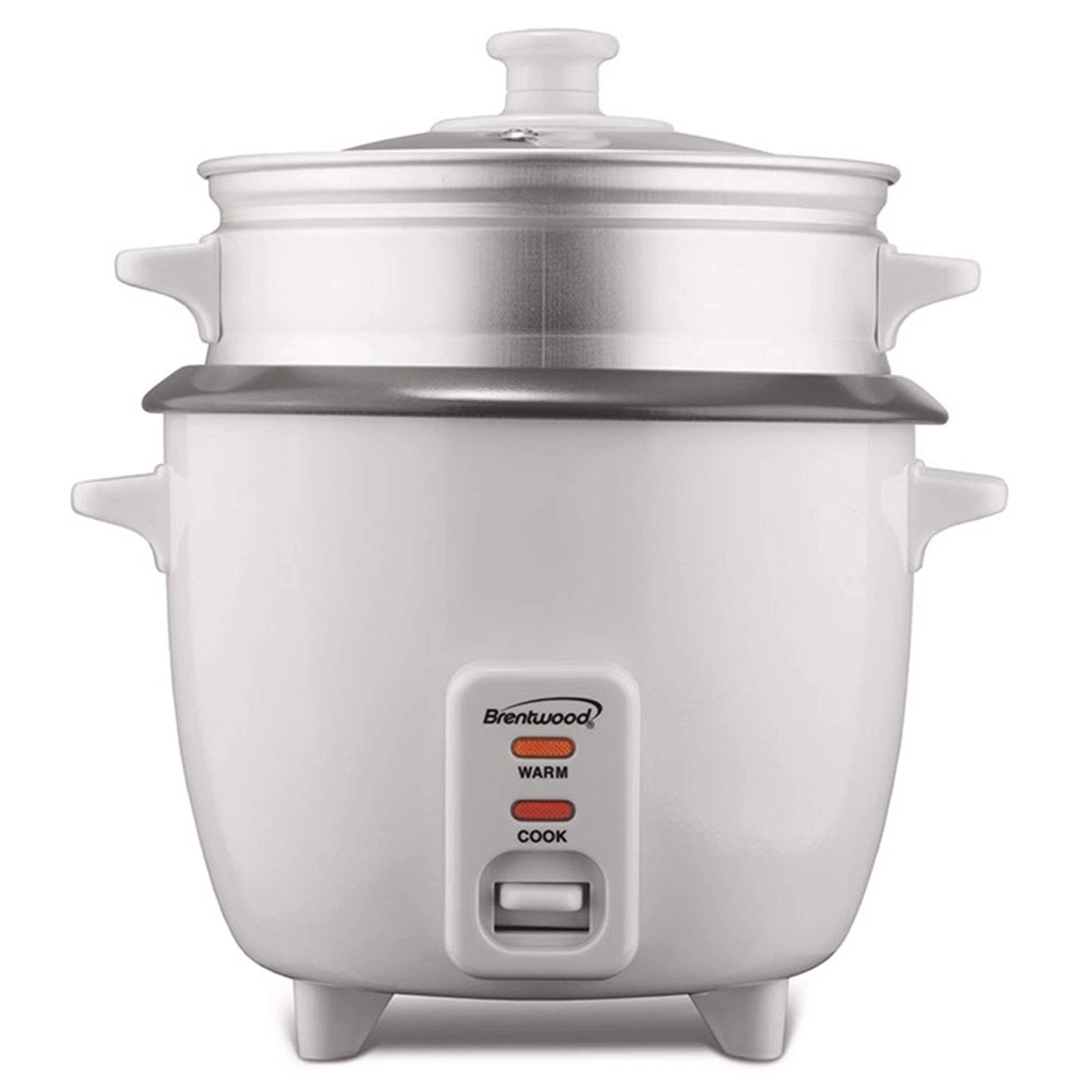 Brentwood 8 Cup Rice Cooker / Non-Stick w Steamer in White