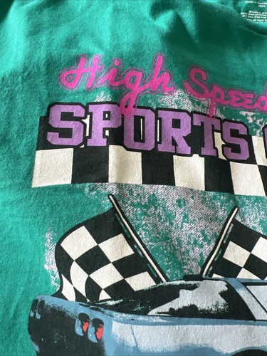 CORVETTE T SHIRT Z-R1 1990 VETTE GRAPHICS TEAL GREEN SZ LG HIGH SPEED SPORTS CAR - Picture 5 of 6