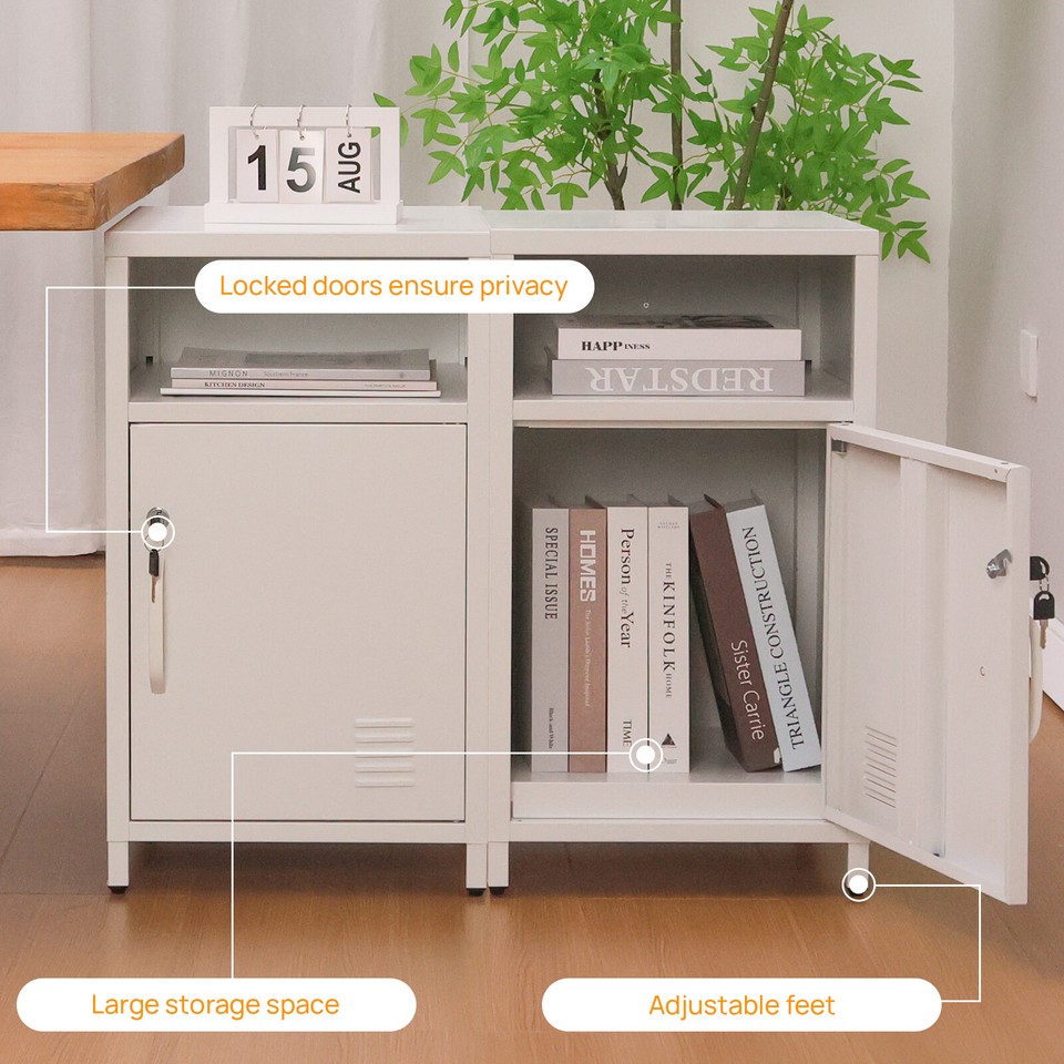 Night Table Lockable End Table Coffee Table Metal Locker Bedside ...