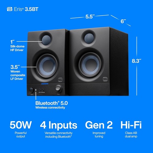 Eris 3.5 Studio Monitors - Studio-Quality Bluetooth Speakers for Gaming & Music - Picture 8 of 10