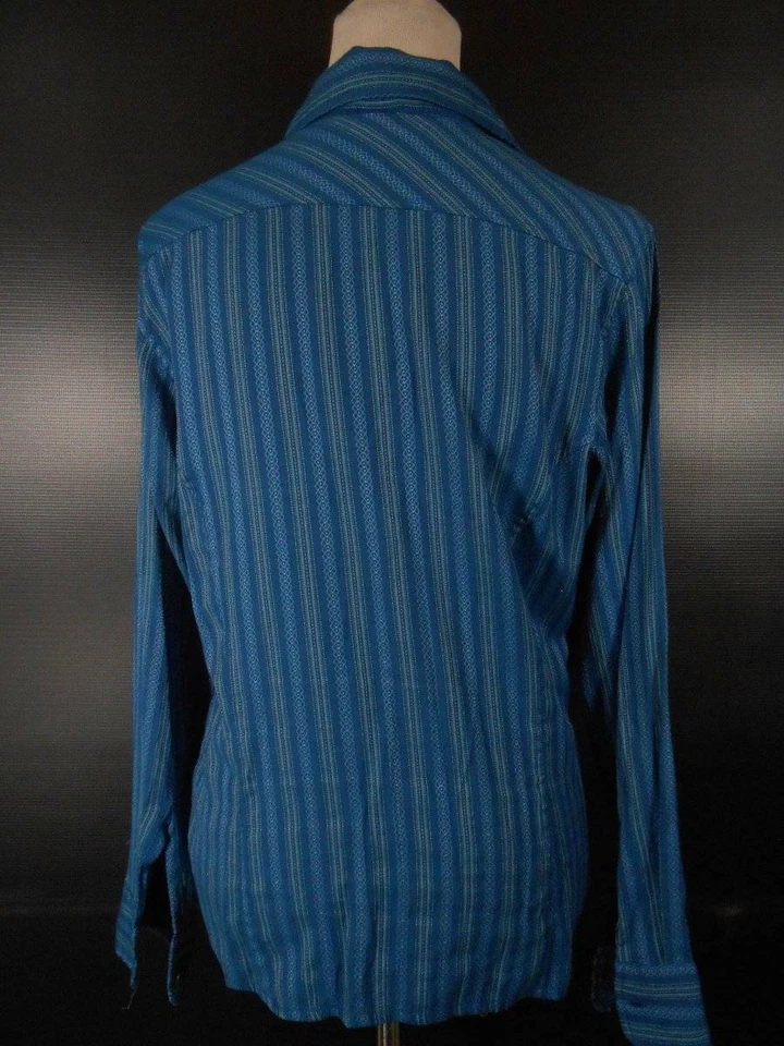 Hermosa blusa ajustada para mujer mediana The North Face azul a rayas manga larga Foto 4 de 4