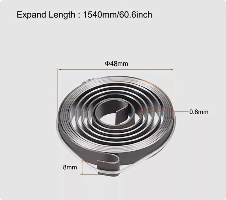 Taladro Prensa Resorte Pluma Alimentación Retorno Muelle Bobina Conjunto Parte 0.8*8*1540/48mm