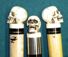 2/pc Made in USA Joint Protectors 3/8x10 Pool Cue Billiards Skull Skeleton JP-C