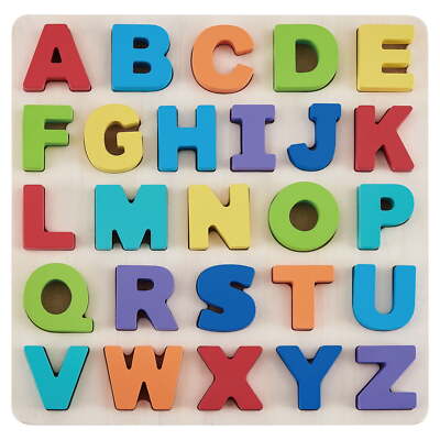KIDS WOODEN ALPHABET PUZZLE Preschool Toddler Toy