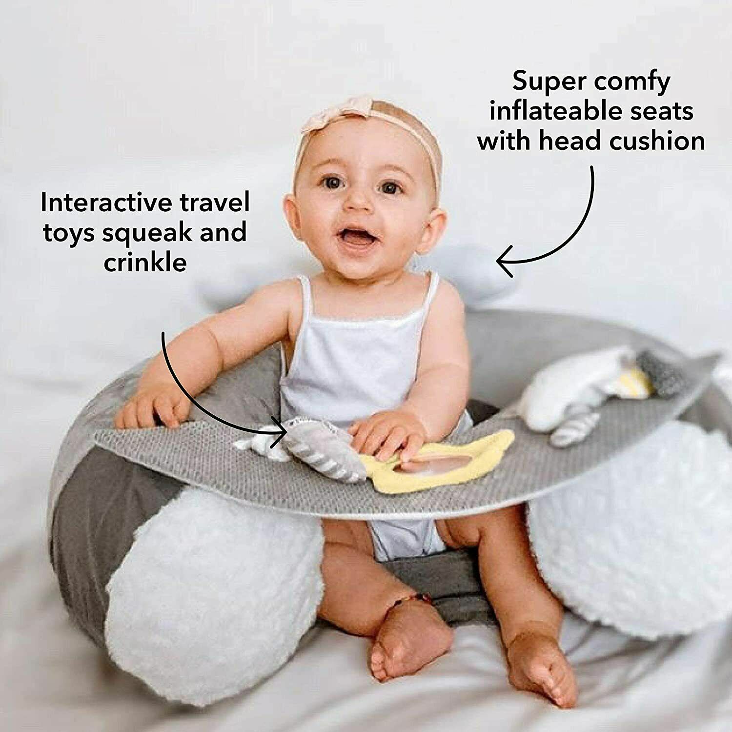 Nuby Cloud Inflatable Baby Padded Sit Me Up Activity Seat Support