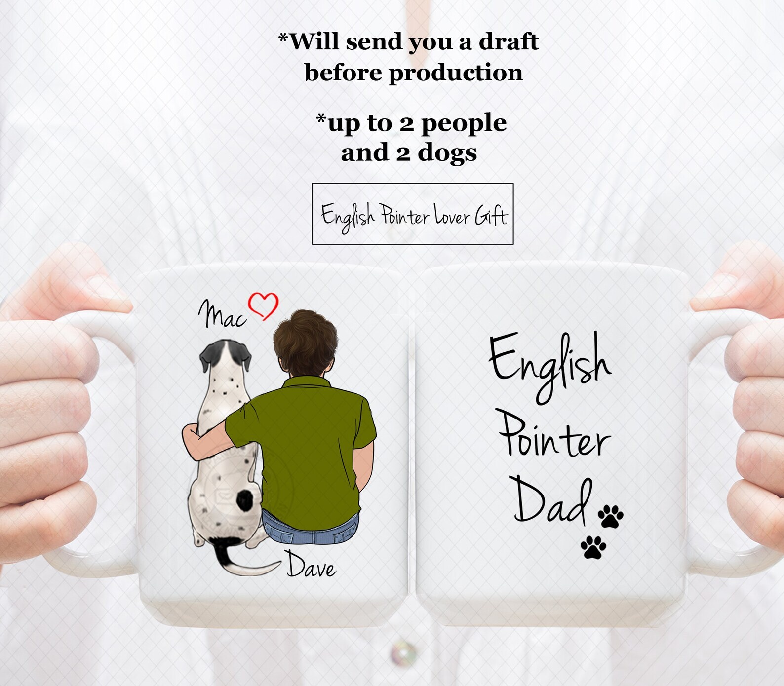 Custom English Pointer Mug English Pointer Dad Mug English Pointer Mom Mug