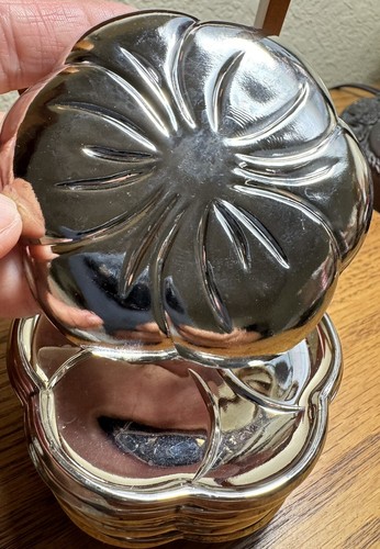 (7) Vintage Silver Indiana Carnival Glass Small Dipping Muffin Roll Dish Plate - Picture 4 of 5