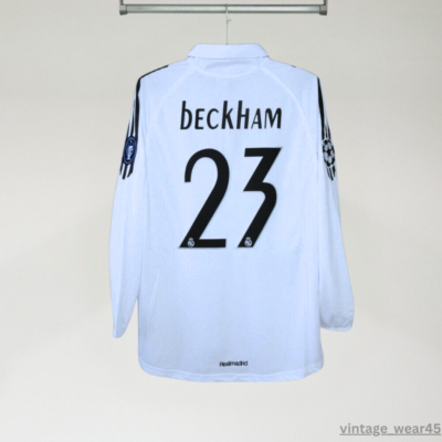 David Beckham #23 Real Madrid jersey 2005/2006 Long Sleeve White