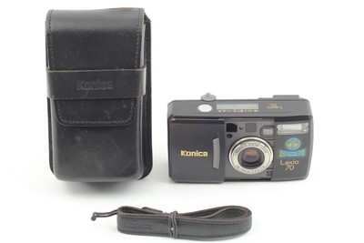 MINT w/ Case] KONICA LEXIO 70 Black Point & Shoot 35mm Film Camera