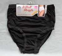 ladies 3 pack full soft cotton briefs pants knickers plain black sizes 10 - 40