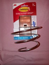 3M Command Satin Nickel Bath Hair Dryer Holder Rust Resistant BATH39-SN-ES