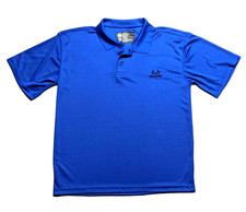 Men's Blue Realtree Polo Golf Shirt Dry Fit Size Medium