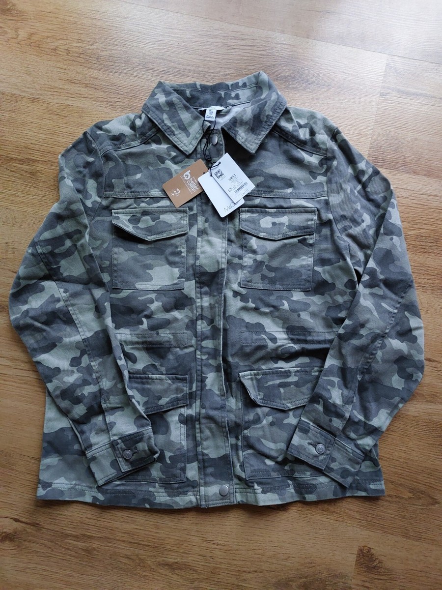 M&Co Ladies Camouflage Denim Jacket, Size 12, BNWT UK
