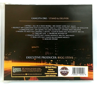 CD) Gangsta Dre – Stand & Deliver, US OG Press, SCR-0004-2, Album