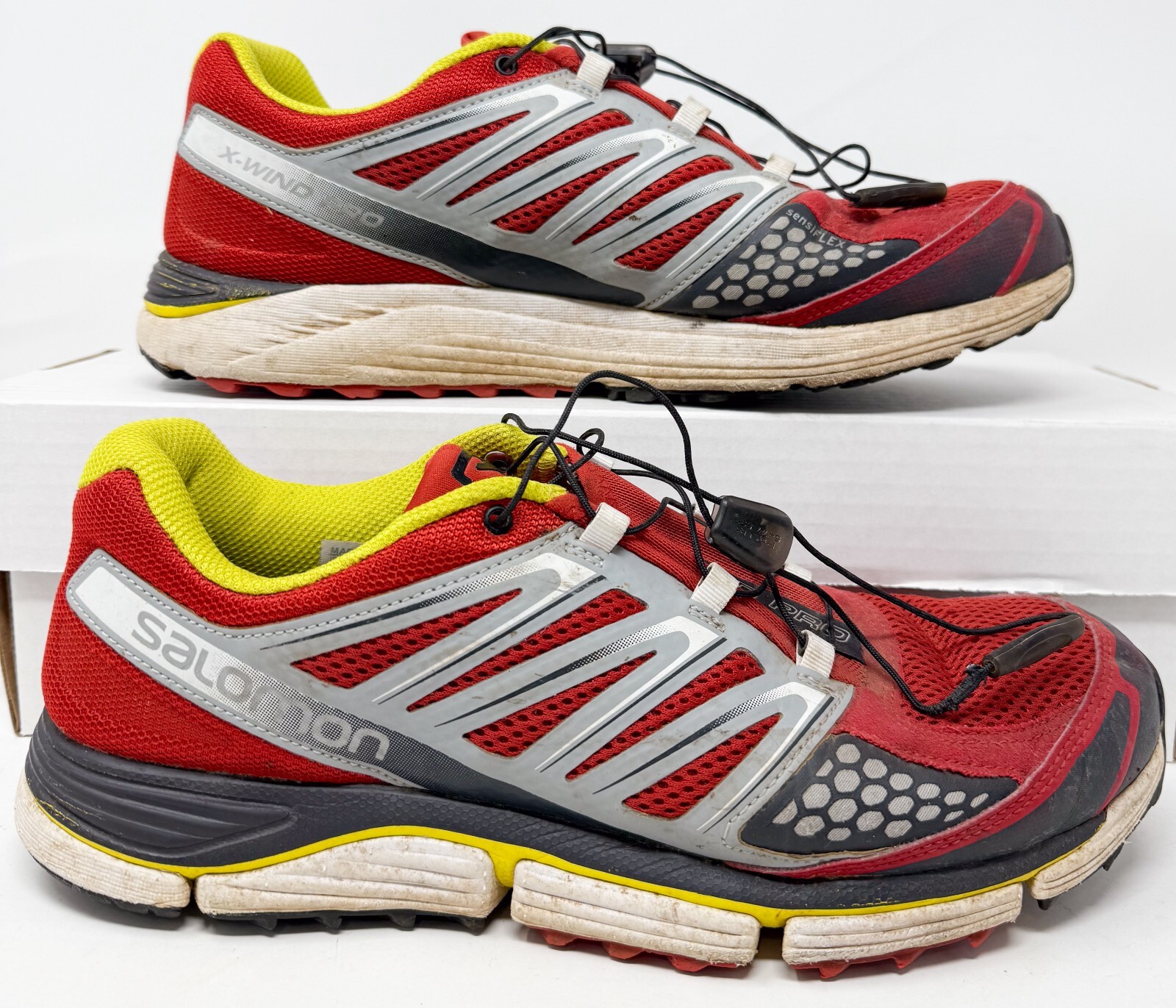 Salomon X Wind Pro City Trail Taglia 10 Uomo US Rosso Grigio Giallo
