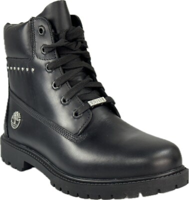 Timberland Heritage Women's Inch Premium Black Leather Waterproof Boots,  A5MJA