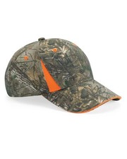 Realtree Camo Blaze Orange 6-Panel Hat Cap, Camouflage Hunting Safety