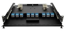 72 Fiber 1RU Rack Mount FDP Patch Only w/ 18 LC Singlemode Blue Quad Adapters