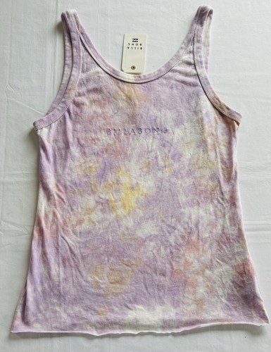 BILLABONG Surf Bluesday Tie Dye Lilac Singlet Shirt Tank Top Size 14 New BNWT