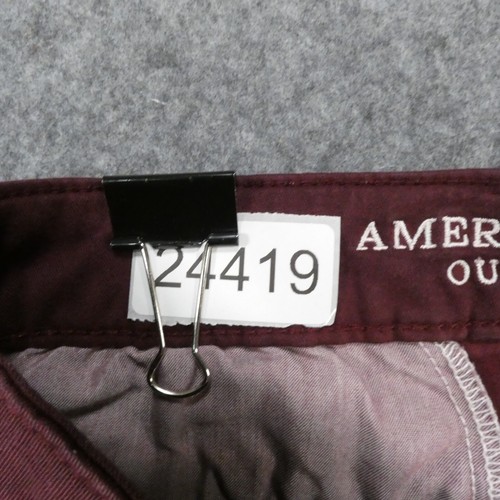 American Eagle Shorts Womens 2 Super Stretch Midi Chino Flat Front Burgundy - Picture 12 of 16