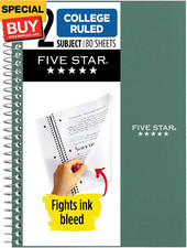 Spiral Notebook, 2 Subject, College Ruled, 9 1/2" x 6" 80 Sheets, Seaglass Green