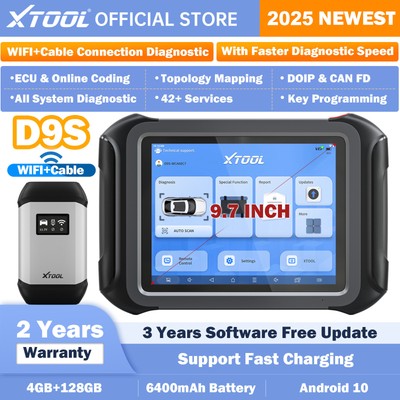 XTOOL D9S Auto Diagnostic Tool Scanner CAN FD & DoIP Topology Mapping 42+ Resets
